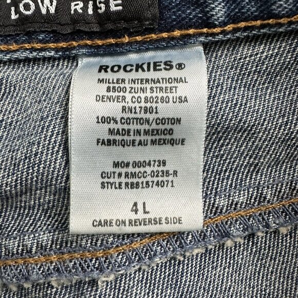 Rockies Women's Relaxed Low Rise Western Denim Jeans Size 4 L Tall Blue - Picture 12 of 13